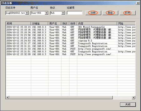 CCProxy网络控制日志